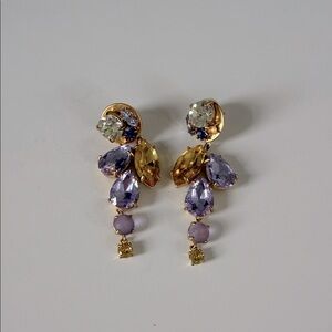 JCrew Gold and Purple Drop Earrings